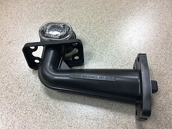 Фонарь габаритный левый 24V ("рожок", красный/белый, светодиод, колодка AMP) Руденск